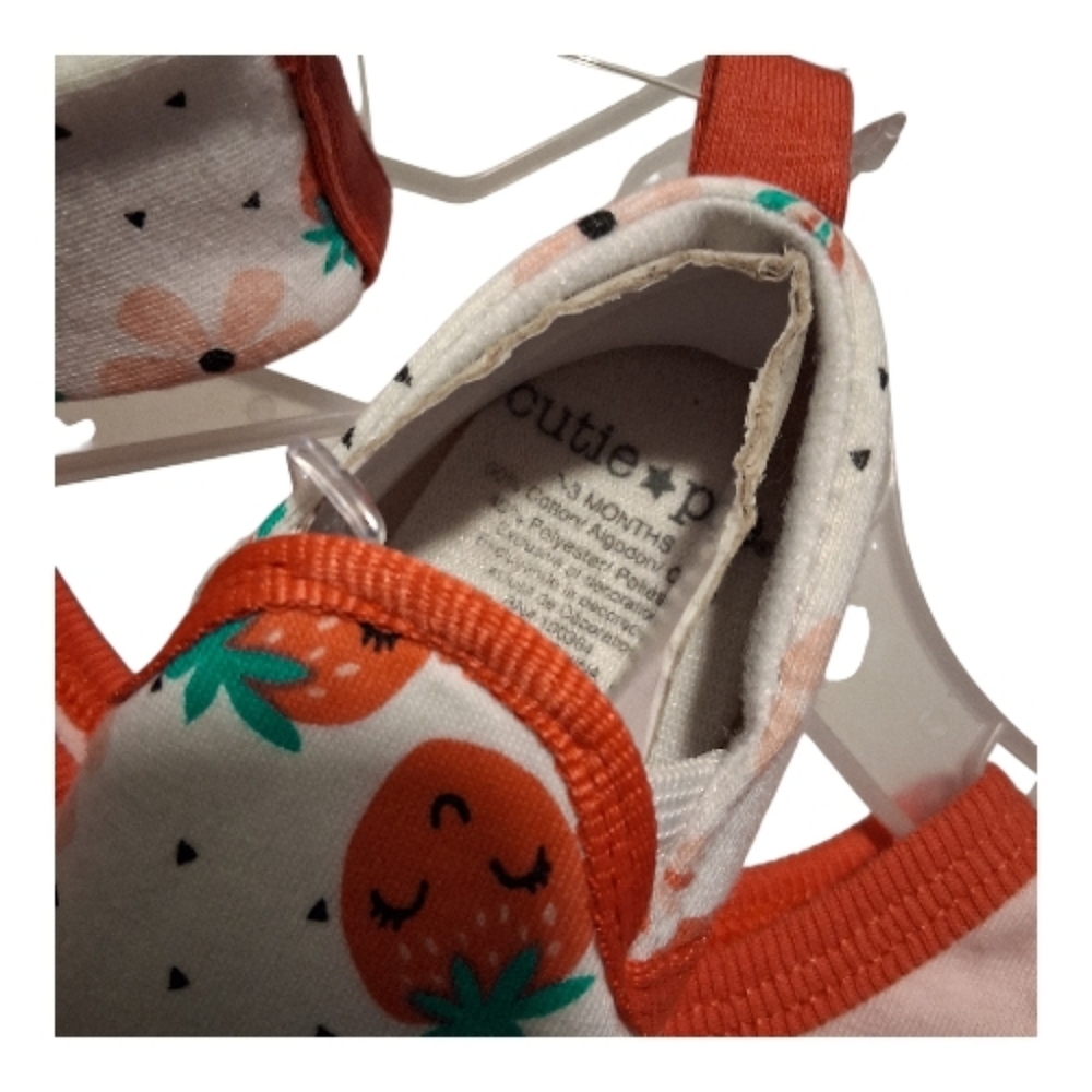 NEW Cutie Pie | Strawberry 3PC Baby Outfit Set w/ Shoes | 0-3M - Picture 2 of 6